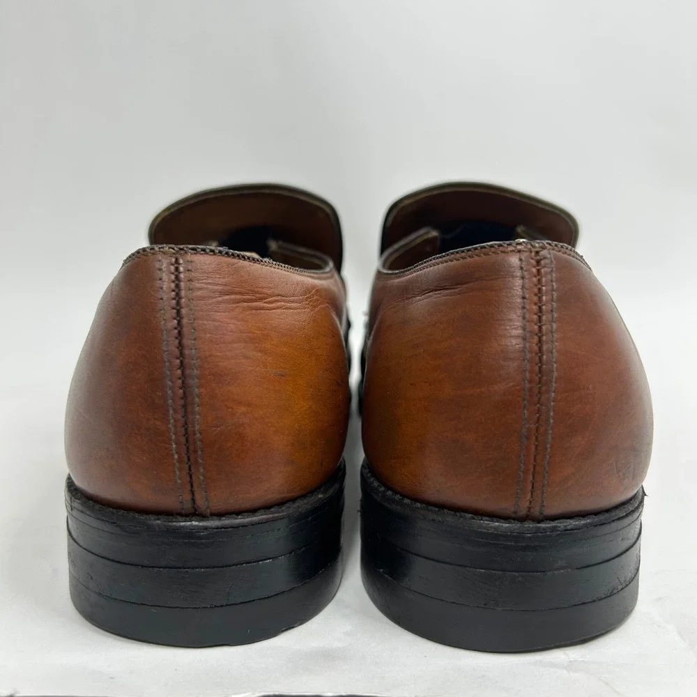 Hy-Test Mens Brown Leather Safety Toe Loafers‎ Buckle Moc Toe Shoes 1663 36 10 B